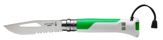 ZAKMES,OPINEL,OUTDOORNO. 8 FLUO RVS GROEN VIROBLOC, FLUIT, DOOS  3339777