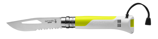 ZAKMES,OPINEL,OUTDOORNO. 8 FLUO RVS GEEL VIROBLOC, FLUIT, DOOS  3339778