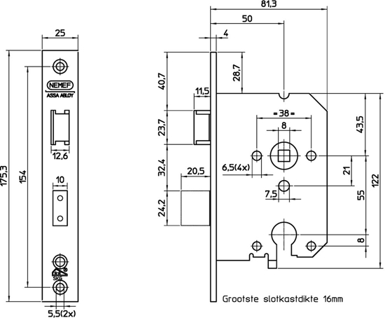 4119/17-50 DR.1+3 VEILIGHEIDSDEURSLOT, SKG**, DM50MM, PC55MM, KRUKGAT  3340869