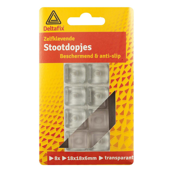 STOOTDOP ZELFKLEVEND TRANSPARANT 18 MM X 18 MM X 6 MM 8ST 704 3342469