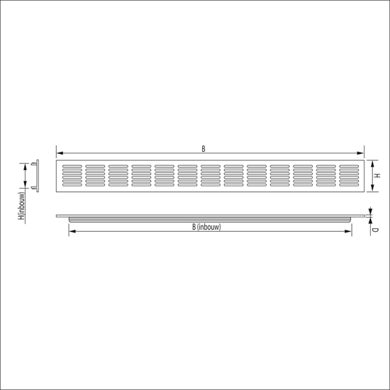 VENTILATIESTRIP, ALUMINIUM, EXTRUSIE, 60MM, AFMETING 500X60MM, WIT BUL BG61-5006W 3343828