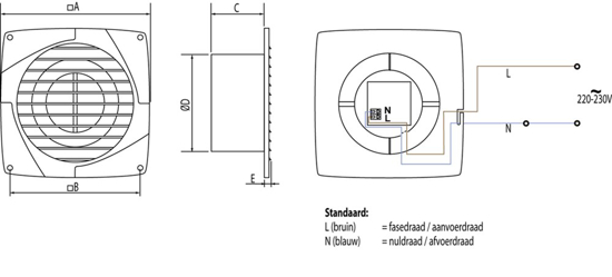 VENTILATOR 100D STANDAARD (Ø 100MM) 20100200 3345997