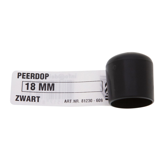 PEERDOP ZWART 22 MM 1ST 81233 3347901