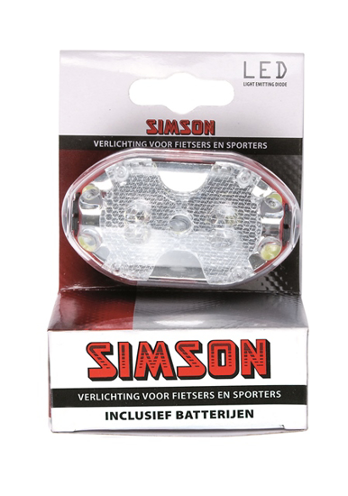 SIMSON BATTERIJ LED VOORLICHT WIT INCL. BATTERIJEN  3349765