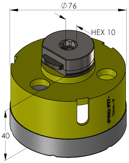 PROFIT DIAMANTBOOR MET GEINTEGREERDE C&D ADAPTER Ø76 MM 09031076 3350096