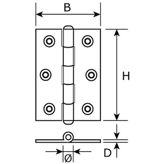 SCHARNIER 60X46MM DX VZ 20  3350355