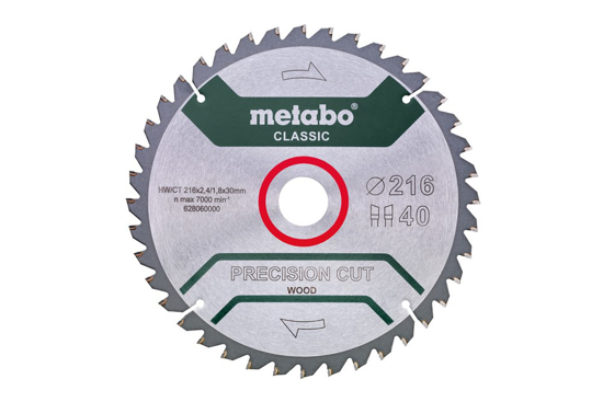 METABO CIRKELZAAGBLAD"PRECISION CUT" HW/CT216X30,40WZ5°  3350947