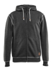 SWEATSHIRT HOODED 1-WEG RITS 3398 - ZWART MELEE  3352948