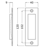 SCHUIFDEURKOM 120X40 MM, RECHT ZWART 4556-70E 3353497