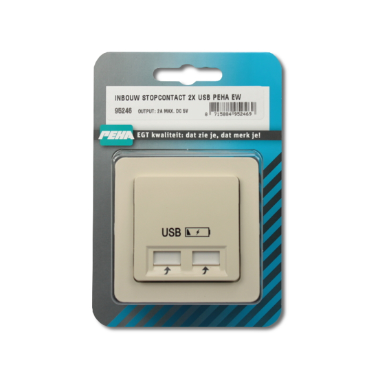 INBOUW STOPCONTACT 2X USB PEHA EW  3353753