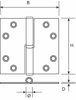 KOGELSTIFTPAUMELLE / RECHTE HOEKEN / 89X89 MM / LINKS / RVS GEBORSTELD  3353880