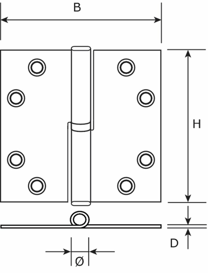 KOGELSTIFTPAUMELLE / RECHTE HOEKEN / 89X89 MM / RECHTS / RVS GEBORSTEL  3353881