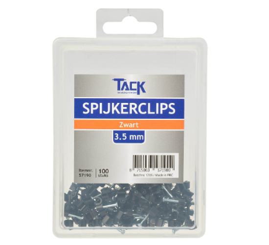 SPIJKERCLIP ZWART 3.5MM 100ST PER DOOSJE 57190 3354037