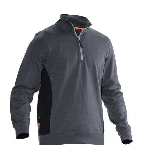 JOBMAN 5401 HALFZIP SWEATSHIRT DO.GRIJS/ZWA L  3354309