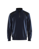 SWEATSHIRT BI-COLOUR MET HALVE RITS DONKER MARINEBLAUW/ZWART M 3353115  3354550