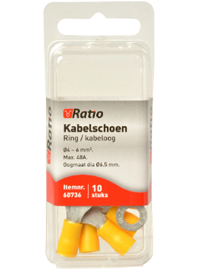 KABELSCHOEN OOG BM=4MM 4-6MM² - 10ST IN BLISTER 60736 3354894