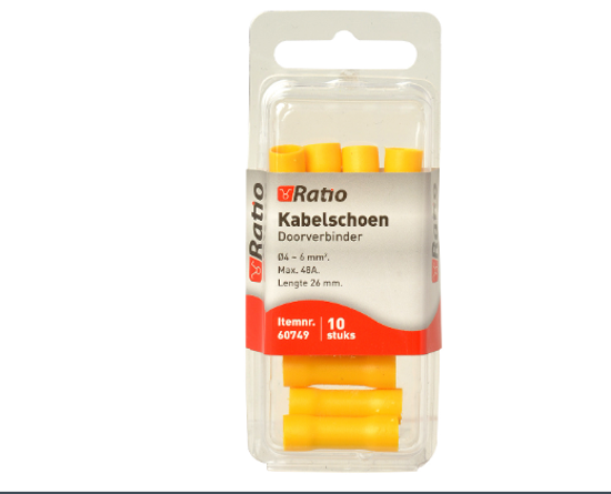 KABELSCHOEN STOOTVERBINDER 4-6MM² - 10ST IN BLISTER 60749 3354902