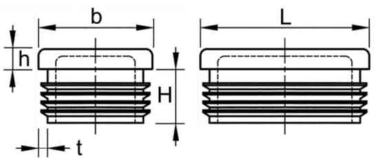 KNST MEUBELDOP RECHTHOEK ZWART 40 - 20 MM 56797400200 3342911