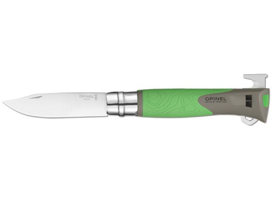 ZAKMES N°12 EXPLORE, OPINEL MULTI, RVS/GROEN, O.A. FIRESTEEL  3353086