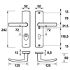 CURVE PLUS VH BESLAG/BLOKKRUK/PC72/ 242X52/F1 GESLEPEN/38-54MM/SKG3 6665101172K 3351930