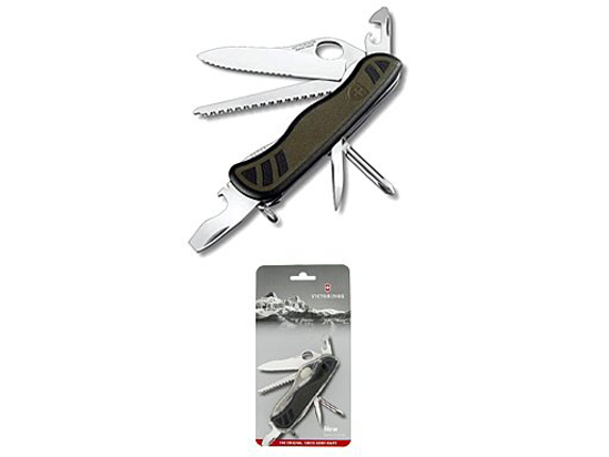 ZAKMES,VICTORINOX,SOLDIER,10FUNCT.,2LOCK,1HAND,GROEN,BLISTER  3358045