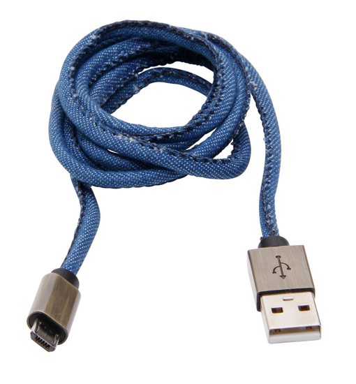 Afbeeldingen van USB OPLAADKABEL MICRO USB VOOR SMARTPHONE 1 METER DENIM LOOK