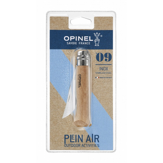 Afbeeldingen van ZAKMES N°09 INOX, OPINEL CLASSIC, RVS/HOUT, VIROBLOC, BLISTE