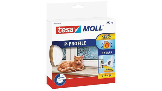 Afbeeldingen van TESA MOLL TOCHTSTRIP CLASSIC 25M WIT