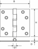 Afbeeldingen van DX KOGELLAGERSCHARNIER RECHTE HOEKEN RVS GEBORSTELD 89X89MM