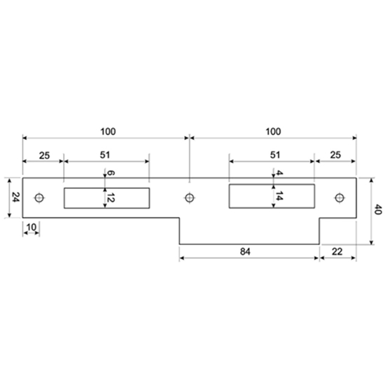 Afbeeldingen van MAUER SLUITPLAAT 432 RECHT RVS LINKS 170X24X1,5MM