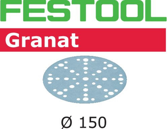 Afbeeldingen van FESTOOL SCHUURSCHIJF GRANAT STF D150/48 P150 GR/100