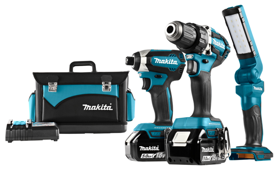 Afbeeldingen van MAKITA 18 V COMBISET BOREN EN (SLAG)SCHROEVEN DLX3090TJ