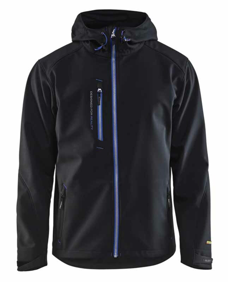 Afbeeldingen van SOFTSHELL JACK ZWART/KORENBLAUW XL 494925179985XL