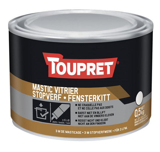 Afbeeldingen van TOUPRET STOPVERF WIT 0,5 KG.