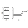 Afbeeldingen van HERMETA LEUNINGHOUDER 65MM HOLZADEL STOKSCHROEF M8 ALUMINIUM NATUREL (3543-01E)