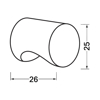 Afbeeldingen van HERMETA MEUBELKNOP CILINDERMODEL 25X26MM M4 ALUMINIUM MAT NATUREL (3732-11E)