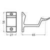 Afbeeldingen van HERMETA LEUNINGHOUDER 65MM HOLZADEL OPSCHROEVEND ALUMINIUM NATUREL (3542-01E)