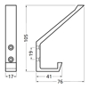 Afbeeldingen van HERMETA HOED-/JASHAAK ENKEL ALUMINIUM NATUREL (0138-01E)