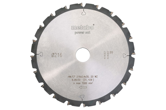 Afbeeldingen van METABO CIRKELZAAGBLAD HW/CT 216X30