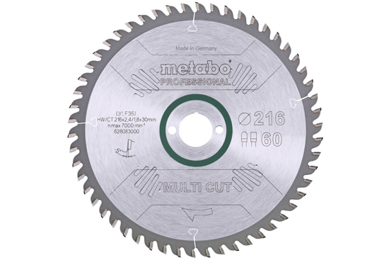 Afbeeldingen van METABO CIRKELZAAGBLAD HW/CT Ø 216X30, 60 FZ/TR