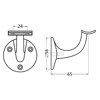 Afbeeldingen van HERMETA LEUNINGHOUDER 65MM HOLZADEL OPSCHROEVEND ALUMINIUM NATUREL (3500-01E)