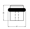 Afbeeldingen van HERMETA DEURBUFFER MET KUNSTSTOF BUFFER VLOERMODEL H=36MM ALUMINIUM MAT NATUREL (4735-11E)