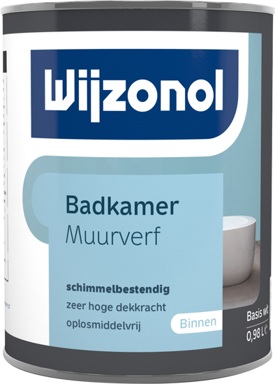 Afbeeldingen van WIJZONOL BADKAMER MUURVERF BASIS WIT 980ML