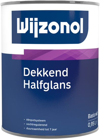 Afbeeldingen van WIJZONOL DEKKEND HALFGLANSLAK BASIS WIT 950ML 