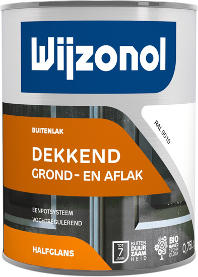 Afbeeldingen van WIJZONOL DEKKEND HALFGLANS GROND EN AFLAK 750ML RAL 9010