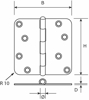 Afbeeldingen van DX SCHARNIER MET LOSSE PEN RONDE HOEKEN VERZINKT 89X89MM