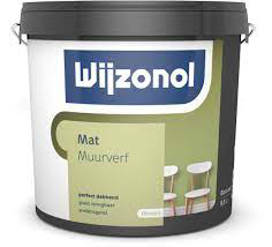 Afbeeldingen van WIJZONOL INTERIEUR MUURVERF MAT BASIS WIT 2,45 LITER