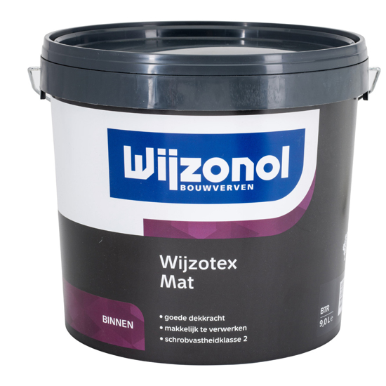 Afbeeldingen van WIJZONOL MUURVERF WIJZOTEX MAT BASIS TRANSPARANT 9 LITER