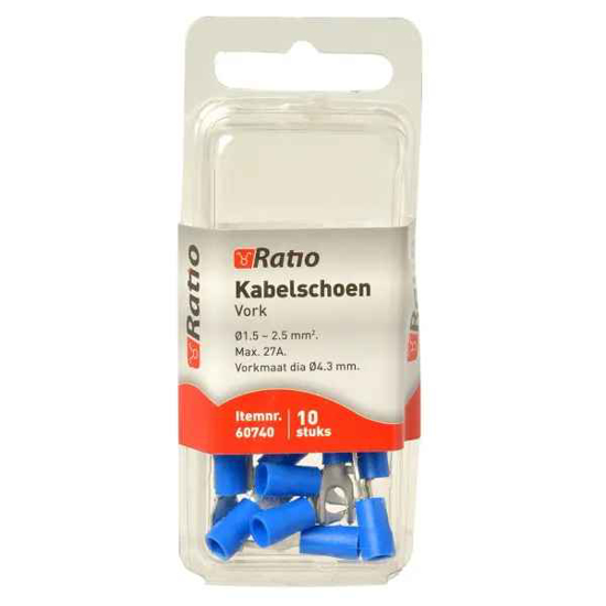 Afbeeldingen van KABELSCHOEN VORK BM=4MM 1,5-2,5MM² - 10ST IN BLISTER