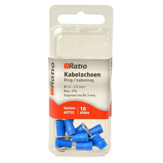 Afbeeldingen van KABELSCHOEN OOG BM=4MM 1,5-2,5MM² - 10ST IN BLISTER